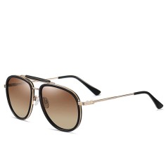 Vintage TRIPP TR90 Style Polarized Pilot Sunglasses - Black Brown