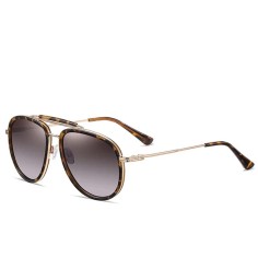 Vintage TRIPP TR90 Style Polarized Pilot Sunglasses - Leopard Gray