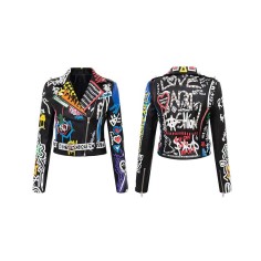 Rivet Decorated Spring & Autumn Punk Jackets Coats - Black
