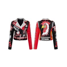 Rivet Decorated Spring & Autumn Punk Jackets Coats - Multicolor