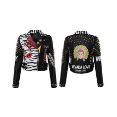 Rivet Decorated Spring & Autumn Punk Jackets Coats - Black