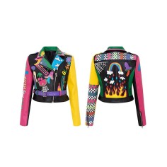 Rivet Decorated Spring & Autumn Punk Jackets Coats - Multicolor