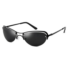 Ultralight Unique Shape Polarized Matrix Trinity Style Polarized Sunglasses - Black