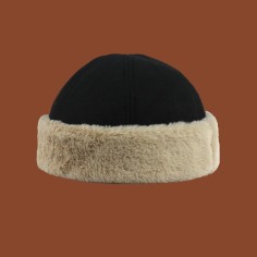 Thick Plush Cotton Blend Warm Winter Nomad Hats - Black