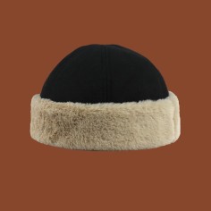 Thick Plush Cotton Blend Warm Winter Nomad Hats - Black