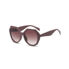 Irregular Polygon Women Summer Sun Glasses - Brown