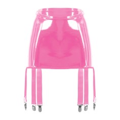 High Waist Wetlook Sexy Rave Costume Short Pants with Garters - Pink