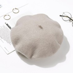 Autumn Winter Trend Wool Paris French Berets Hats - Beige