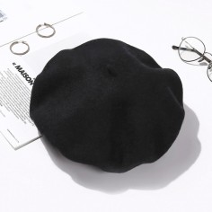 Autumn Winter Trend Wool Paris French Berets Hats - Black