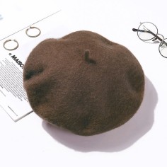 Autumn Winter Trend Wool Paris French Berets Hats - Brown