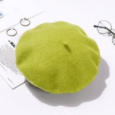 Autumn Winter Trend Wool Paris French Berets Hats - Fluorescent Green