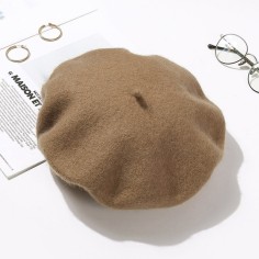 Autumn Winter Trend Wool Paris French Berets Hats - Khaki