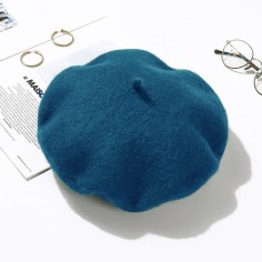Autumn Winter Trend Wool Paris French Berets Hats - Lake Blue
