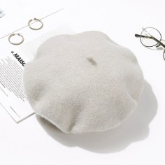 Autumn Winter Trend Wool Paris French Berets Hats - Milky White