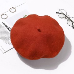 Autumn Winter Trend Wool Paris French Berets Hats - Orange