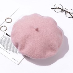 Autumn Winter Trend Wool Paris French Berets Hats - Pink