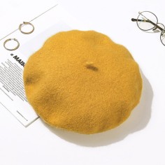Autumn Winter Trend Wool Paris French Berets Hats - Yellow