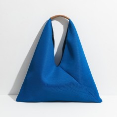 Triange Design Summer Shoulder Beach Tote Bag - Blue