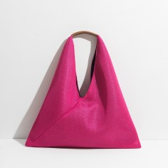 Triange Design Summer Shoulder Beach Tote Bag - Hot Pink