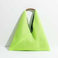 Triange Design Summer Shoulder Beach Tote Bag - Yellow