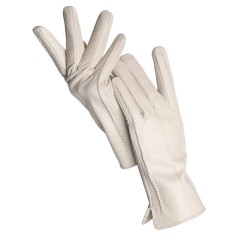 Classic Velvet Insole Side Decorated Stitch Winter Standard Gloves - Beige