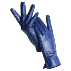 Classic Velvet Insole Side Decorated Stitch Winter Standard Gloves - Royal Blue