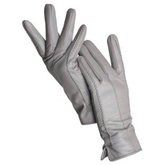 Classic Velvet Insole Side Decorated Stitch Winter Standard Gloves - Gray