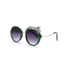 Optical Prescription Eyeglasses Retro Round Frame Anti Blue Light Glasses - Transparent Green