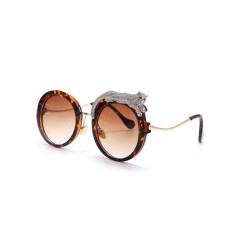 Optical Prescription Eyeglasses Retro Round Frame Anti Blue Light Glasses - Leopard