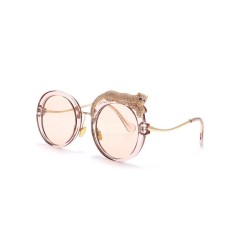 Optical Prescription Eyeglasses Retro Round Frame Anti Blue Light Glasses - Transparent Tea