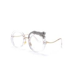 Optical Prescription Eyeglasses Retro Round Frame Anti Blue Light Glasses - Transparent