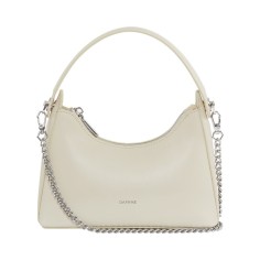 Luxury Crossbody Trendy Chain Decorated Purses Shoulder Handbag - Beige