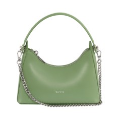 Luxury Crossbody Trendy Chain Decorated Purses Shoulder Handbag - Light Green