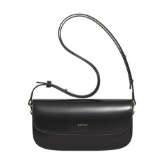 Saddle Style Elegant Well Shape Purses Handbags Bag - Black