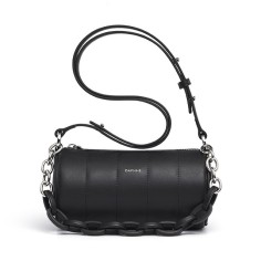 Bucket Shape Crossbody Shoulder Double Straps Stylish Bag - Black