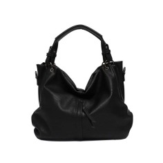 Hobos Shoulder Classic Tote Bags - Black Faux Leather