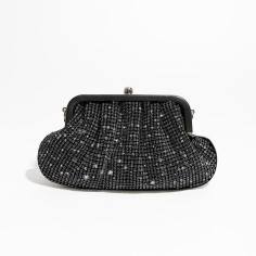 Chic Glitter Rhinestones Sparkling Crystal Purse Bags - Black