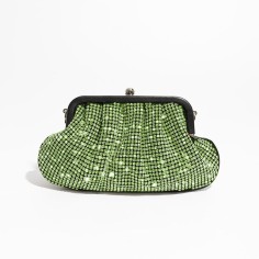 Chic Glitter Rhinestones Sparkling Crystal Purse Bags - Green