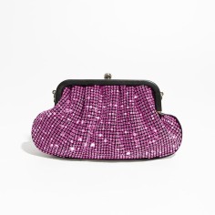 Chic Glitter Rhinestones Sparkling Crystal Purse Bags - Pink