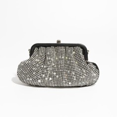 Chic Glitter Rhinestones Sparkling Crystal Purse Bags - Silver