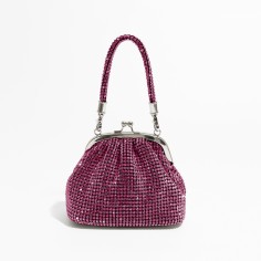 Chic Glitter Rhinestones Sparkling Crystal Cloud Shape Bags - Pink