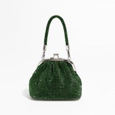 Chic Glitter Rhinestones Sparkling Crystal Cloud Shape Bags - Green