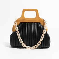 Acrylic Chain Cloud Shape Crossbody Bags - Black