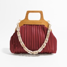 Acrylic Chain Cloud Shape Crossbody Bags - Red