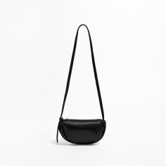 Korean Style Dumpling Shape Crossbody Mini Purse Bags - Black