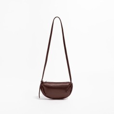 Korean Style Dumpling Shape Crossbody Mini Purse Bags - Brown