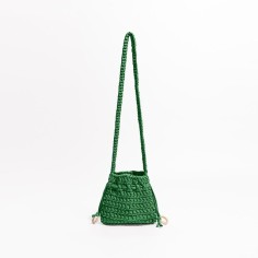Cotton Rope Knitted Crossbody Small Purse Bag - Green