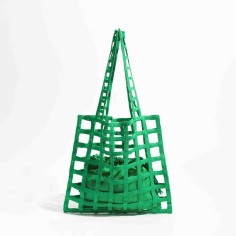 Hollow Mesh Knitted Purse Summer Shoulder Beach Bag - Green