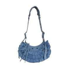 Half Moon Vintage Crossbody Shoulder Bag - Blue