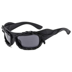 Vintage 2000s Twisted Hip Hop Trendy Streetwear Sunglasses - Black Gray